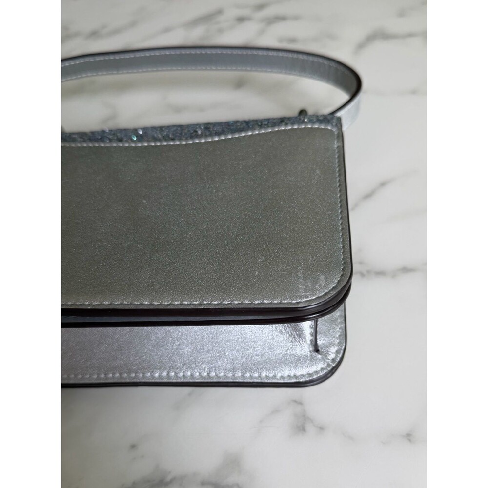 Coach Morgan Square Crossbody Shoulder Bag in Silver Glitter Leather CO925 - Picture 12 of 16